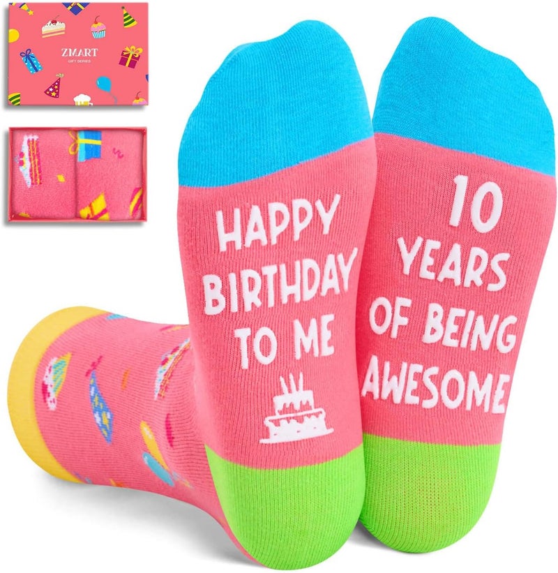 Zmart Birthday Gifts Idea for Girl - Preteen Socks for Kids Girl Age 8-12, Pink - Image 1